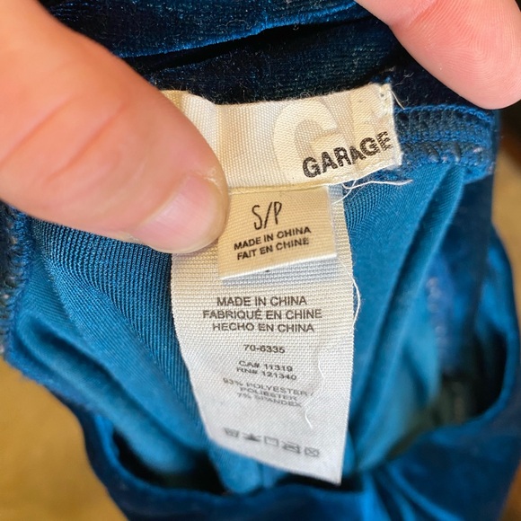 Garage Teal Velour Leggings - Picture 2 of 7